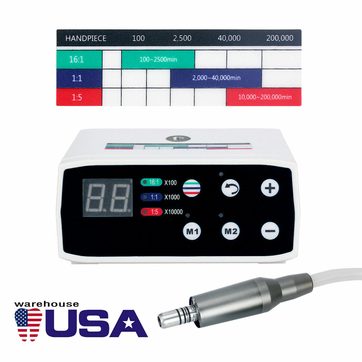 Dental Brushless LED Electric Micro Motor/1:1 1:5 Contra Angle Handpiece UPS