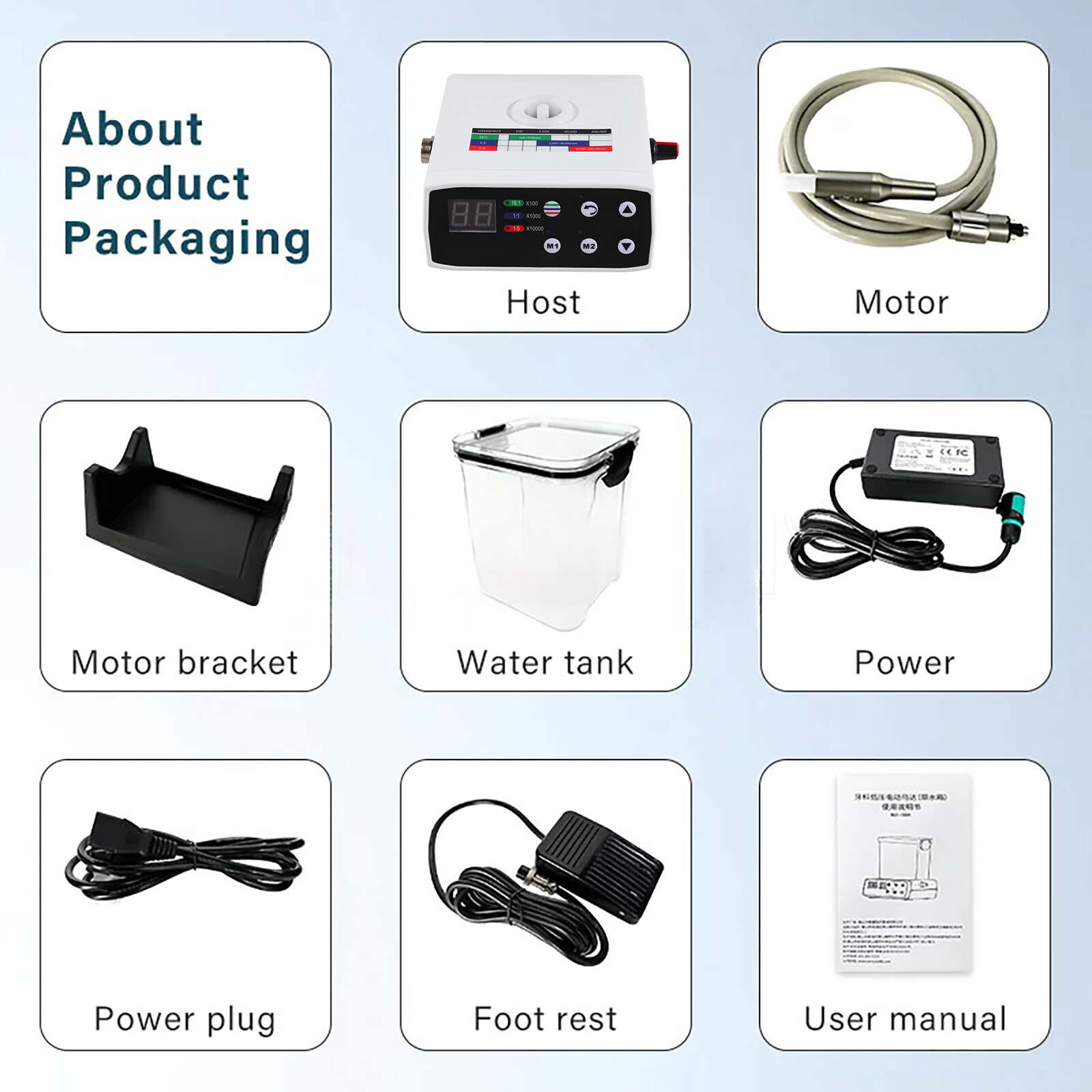 Dental Brushless LED Electric Motor fit 1:1 /1:5 /16:1 For Lab Practice UPS